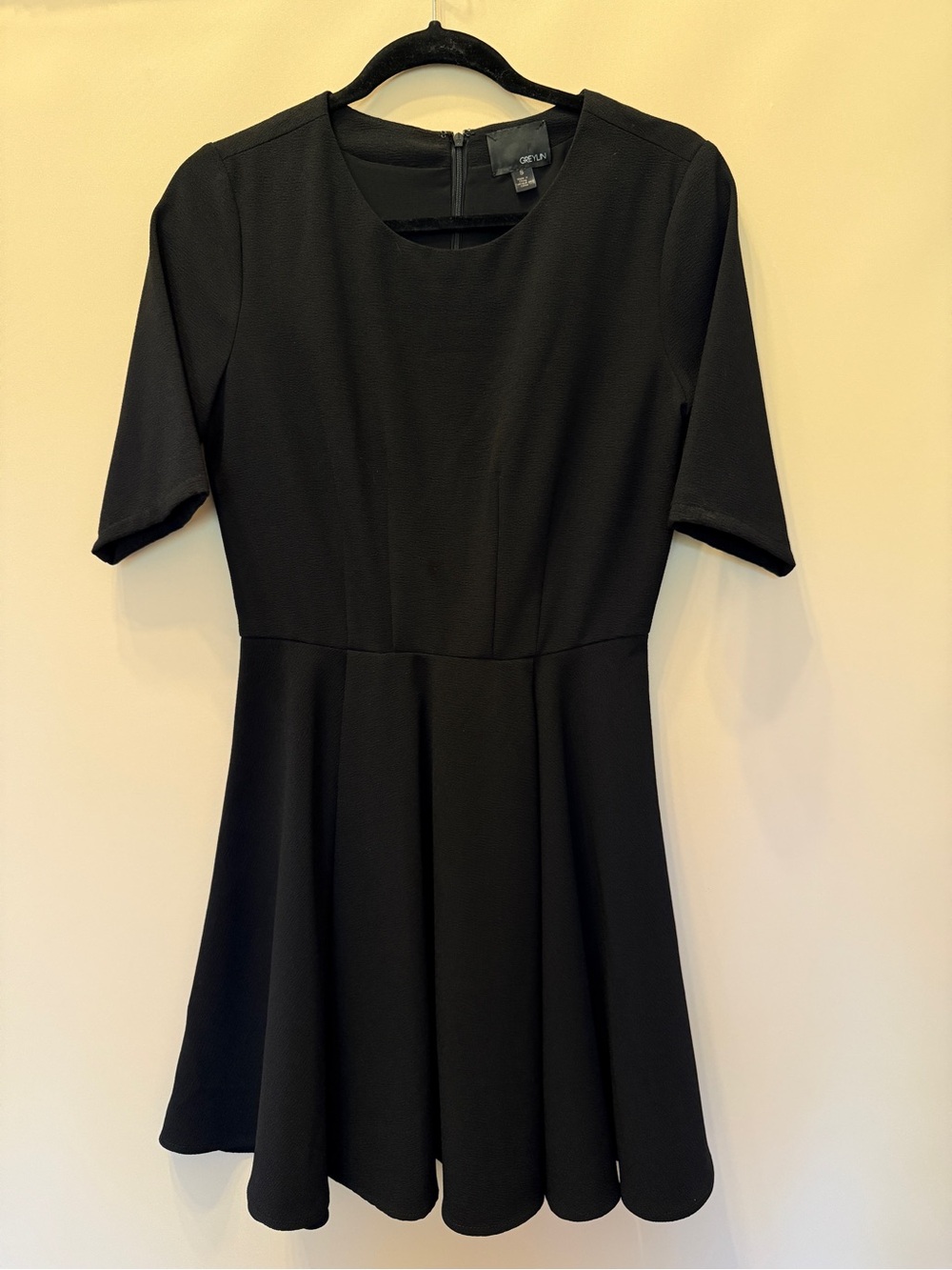 Greylin Black Mini Fit-and-Flare Dress